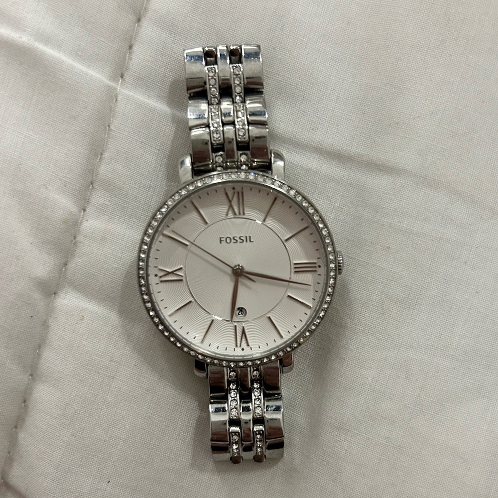 Fossil Women's Silver and White Watch